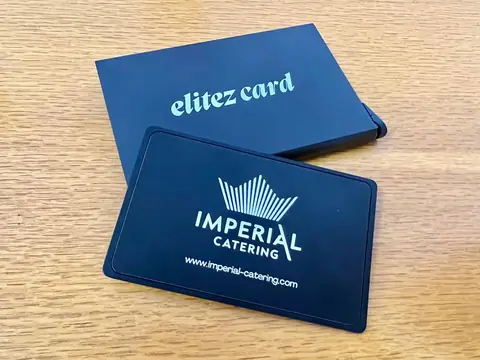 Metal NFC business card with an ElitezCard pouch