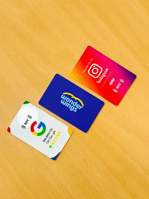 Google review, Instagram and business NFC cards